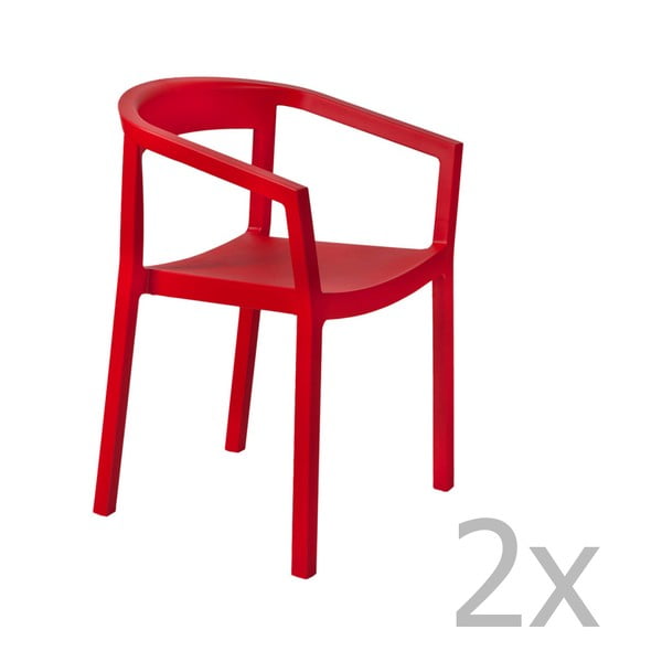 2 raudonų sodo kėdžių rinkinys "Resol Peach