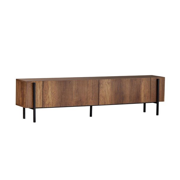 Tamsios natūralios spalvos TV spintelė iš riešutmedžio 180x45x30 cm Nexus – Kalune Design