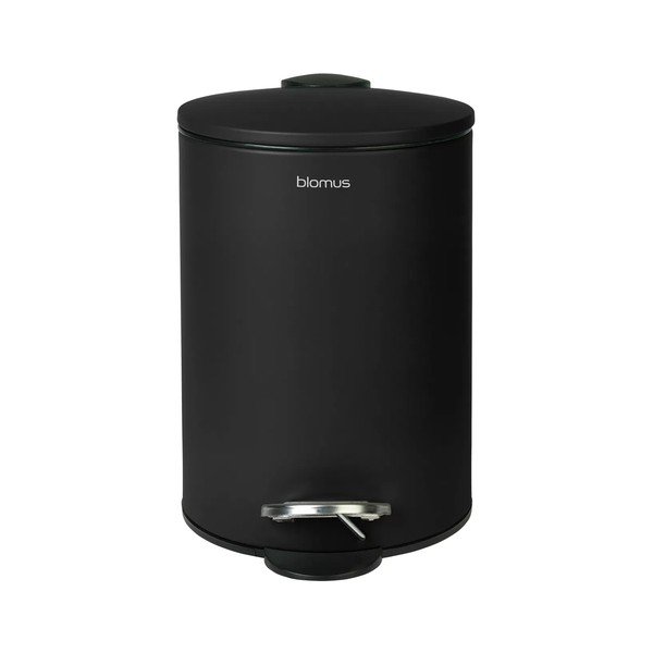 Juodos spalvos iš plieno šiukšliadėžė su pedalu 3 l Tubo – Blomus