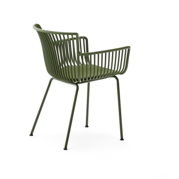 Tamsiai žalios spalvos metalinė sodo kėdė Surpika – Kave Home-image-4