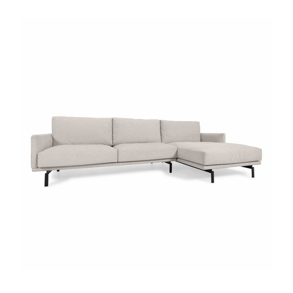 Smėlio spalvos kampinė sofa Kave Home Galene, dešinysis kampas, 254 cm-image-1
