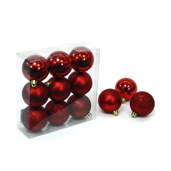 9 raudonų kalėdinių dekoracijų rinkinys Unimasa Caja