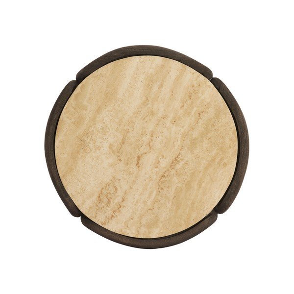 Apvalios formos šoninis stalas su akmens stalviršiu ø 45 cm Ali – Light & Living-image-3