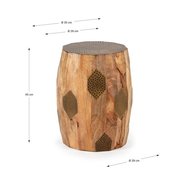 Iš mango masyvo apvalios formos šoninis stalas ø 29 cm Fabia – MOME-image-4