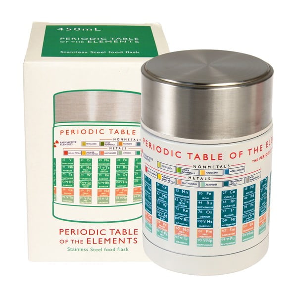 Kreminės spalvos/sidabrinės spalvos maistui/vaikams termosas 450 ml Periodic Table – Rex London-image-2