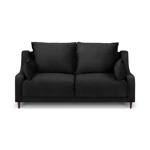 Juoda aksominė sofa Mazzini Sofas Freesia, 150 cm