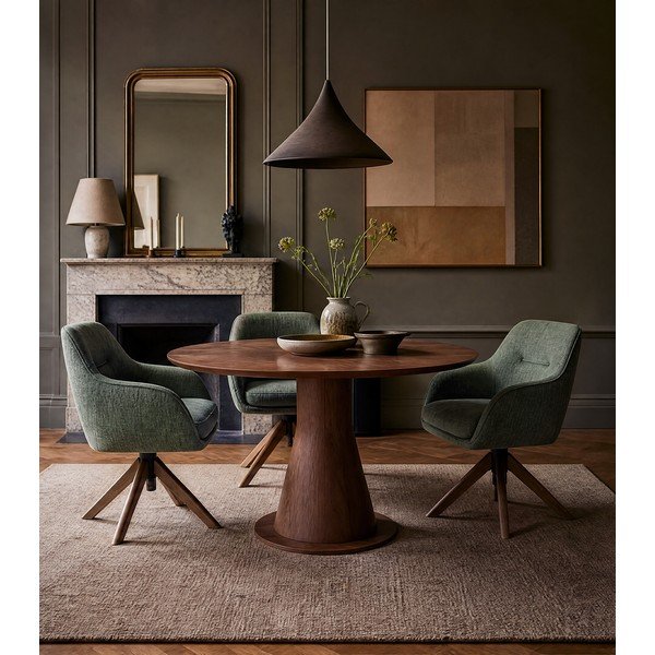 Žalios spalvos iš audinio valgomojo kėdžių komplektas 2 vnt. Avola – Unique Furniture-image-3
