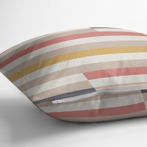 Dekoratyvinis pagalvės užvalkalas 43x43 cm Rosy Bandas – Mila Home-image-2