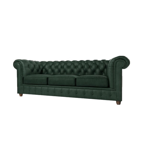 Tamsiai žalia aksomo sofa 230 cm Cambridge - Ropez
