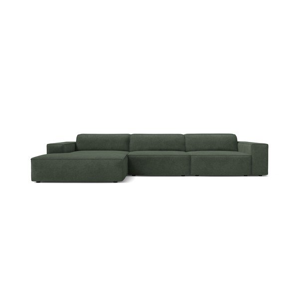 Smaragdinės spalvos modulinė kampinė sofa (su kairiuoju kampu/su gultu) Jodie – Micadoni -image-1