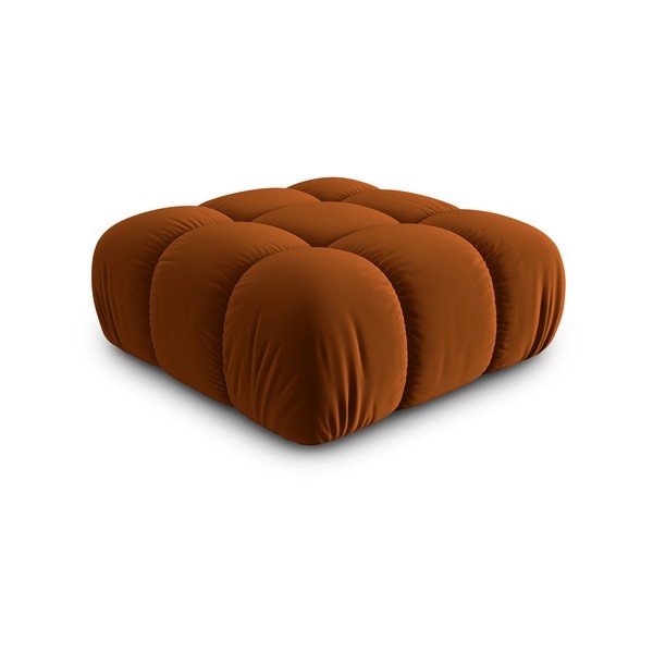 Modulinė taburetė oranžinės spalvos iš velveto Bellis – Micadoni Home-image-3