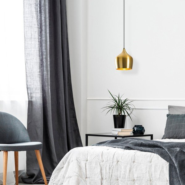 Kabantis šviestuvas auksinės spalvos ø 22 cm su metaliniu gaubtu Dodo – Opviq lights-image-1