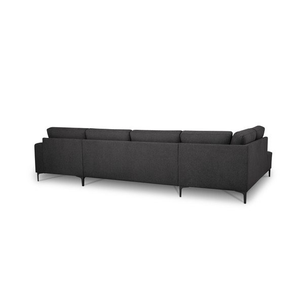 Antracito spalvos kampinė sofa iš šenilinio audinio (su kairiuoju kampu/„U“ formos) Fabian – Scandic-image-3