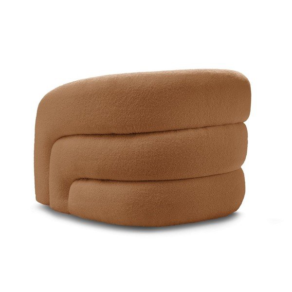 Oranžinės spalvos pasukamas krėslas iš boucle Elina – Bobochic Paris-image-4