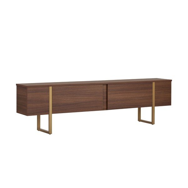 Tamsios natūralios spalvos TV spintelė iš riešutmedžio 180x50x30 cm Onera – Kalune Design