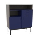 Iš uosio masyvo aukšta šoninė spintelė tamsiai mėlynos spalvos/pilkos spalvos 90x109 cm Study – Hübsch