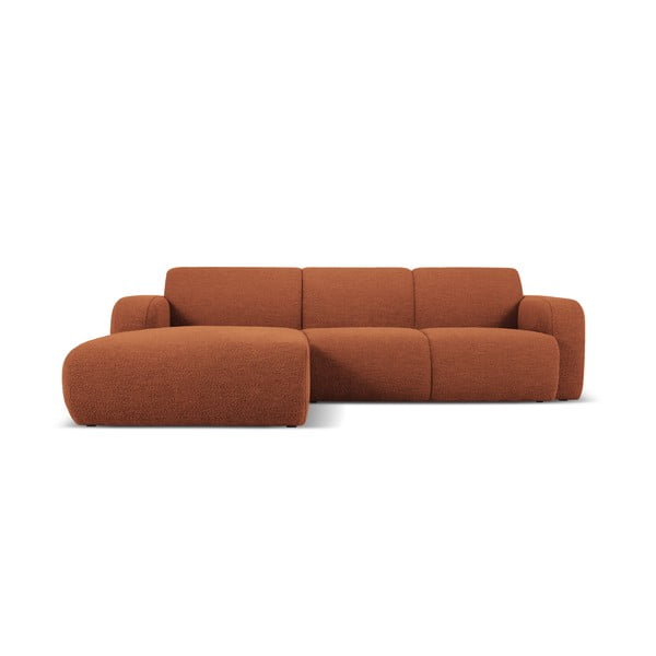 Kampinė sofa rudos spalvos iš boucle (su kairiuoju kampu) Molino – Micadoni Home