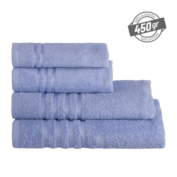 Mėlynos spalvos iš frote audinio iš medvilnės rankšluostis 30x50 cm Simple – Casa Selección-image-4