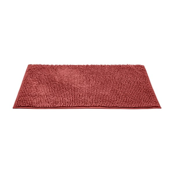 Raudonas tekstilinis vonios kambario kilimėlis 50x80 cm Chenille - Allstar