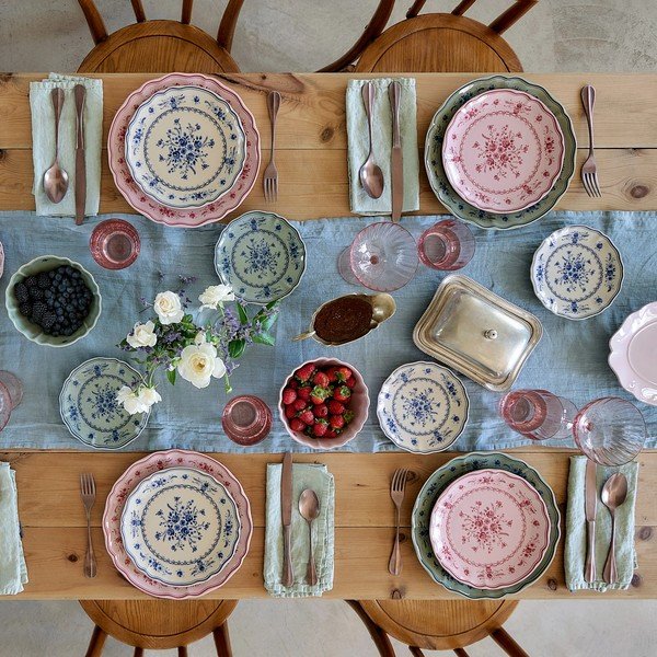 Mėlynos spalvos/smėlio spalvos desertinė iš akmens masės lėkštė ø 17 cm Vila – Costa Nova-image-3