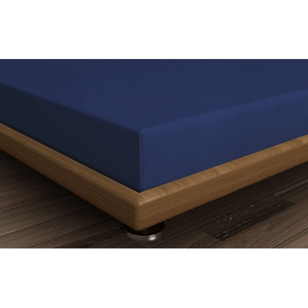 Iš medvilnės paklodė tamsiai mėlynos spalvos su guma 140x200 cm – Mijolnir-image-1