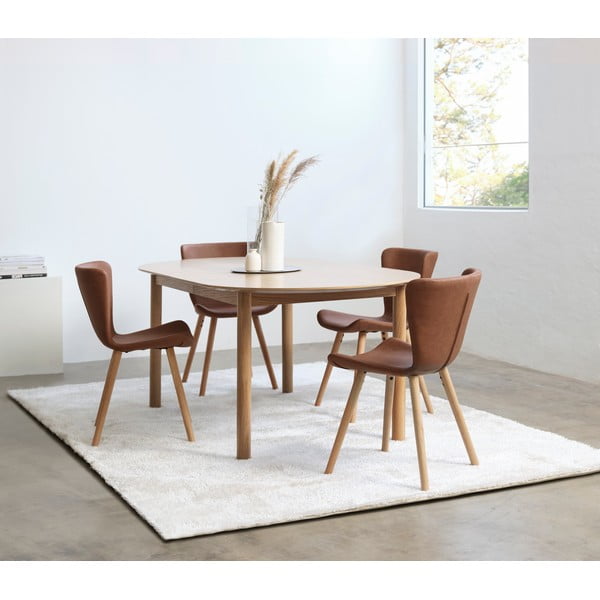 Rudos spalvos iš metalo valgomojo kėdės 2 vnt. Teslin – Unique Furniture-image-1