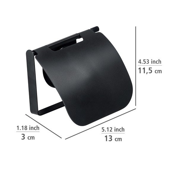 Juodas sieninis laikiklis tualetiniam popieriui Wenko Static-Loc® Plus-image-1