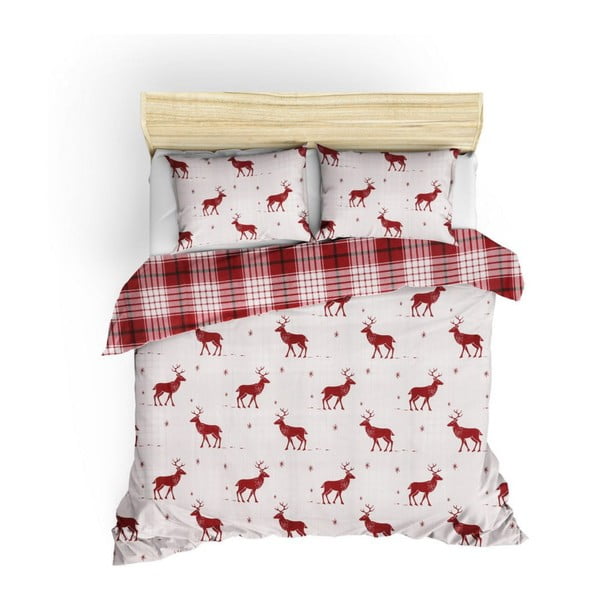 Medvilninio mišinio patalynė dvigulei lovai Mijolnir Geyik Claret Red, 200 x 220 cm