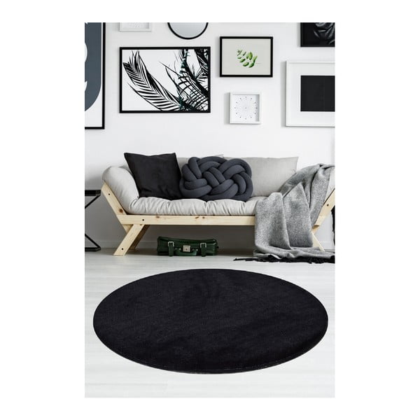 Juodas kilimas Milano, ⌀ 90 cm