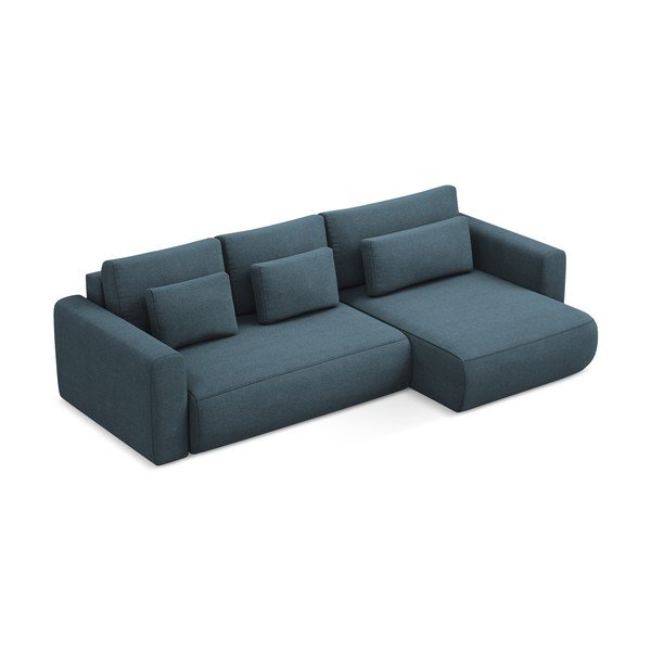 Mėlynos spalvos sulankstoma/su sandėliavimo vieta kampinė sofa (su dešiniuoju kampu/su gultu) Kapua – Makamii-image-4