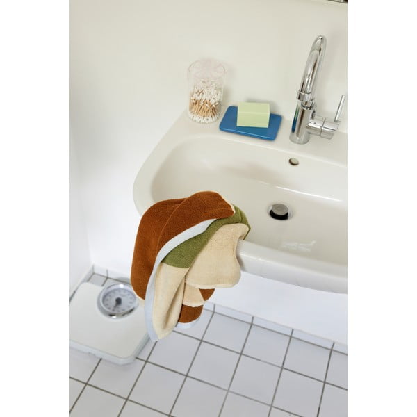 Iš frote audinio iš medvilnės vonios rankšluostis rudos spalvos 70x140 cm Block – Hübsch-image-1