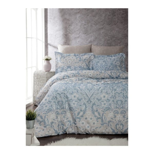 Dvivietės lovos paklodė su ranforce medvilnės paklode Floral, 200 x 220 cm