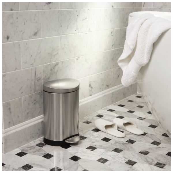 Iš plieno šiukšliadėžė matinės sidabrinės spalvos su pedalu 6 l – simplehuman-image-1