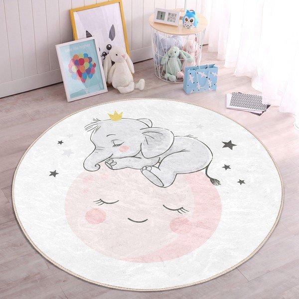 Vaikiškas kilimas baltos spalvos ø 120 cm Comfort – Mila Home-image-4
