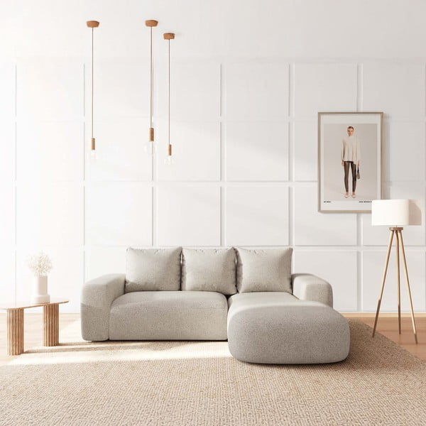 Smėlio spalvos kampinė sofa (su dešiniuoju kampu/su gultu) Monce – Rodier-image-1