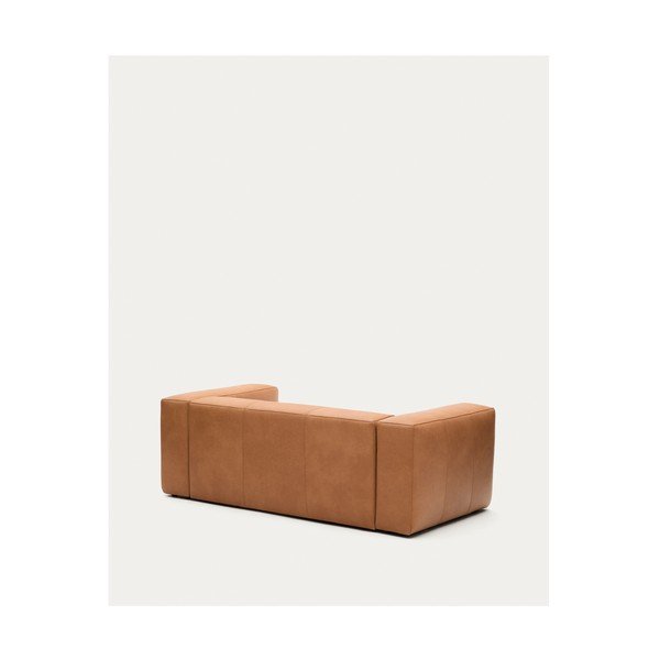 Rudos spalvos sofa iš odos 210 cm Blok – Kave Home-image-4