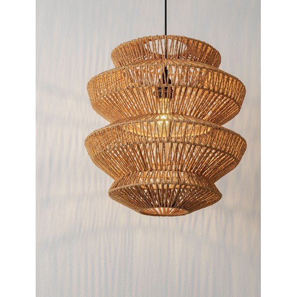 Natūralios spalvos iš virvės kabantis šviestuvas ø 40 cm Nua – Nova Luce-image-1