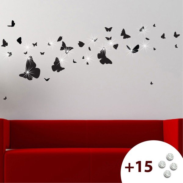 Lipdukų ir 15 "Swarovski" kristalų rinkinys "Ambiance Butterflies-image-4