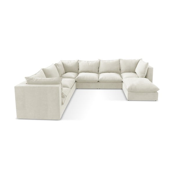 Smėlio spalvos kampinė sofa (su kairiuoju kampu/„U“ formos) Manao – Makamii-image-4