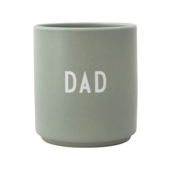 Iš porceliano  puodelis žalios spalvos 300 ml Dad – Design Letters