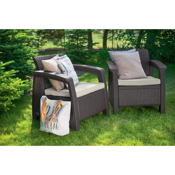 Sodo krėslas rudos spalvos Corfu – Keter-image-2