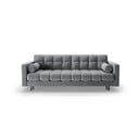 Šviesiai pilkos spalvos iš velveto sulankstoma/su sandėliavimo vieta sofa 222 cm Bali – Cosmopolitan Design