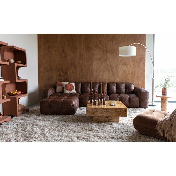 Konjako rudos spalvos sofa iš odos 364 cm Hackman – Dutchbone-image-1