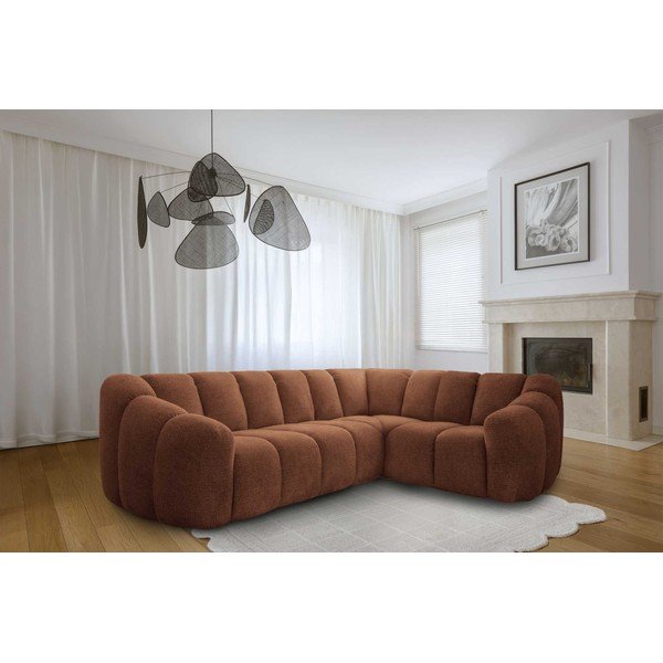 Terakotos spalvos kampinė sofa (su dešiniuoju kampu/„L“ formos) Shell – Miuform-image-1
