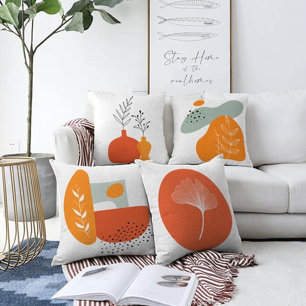 4 minimalistinių pagalvių užvalkalų rinkinys Glam, 55 x 55 cm