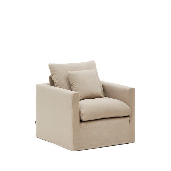 Baldų apmušalas smėlio spalvos 92 cm Nora – Kave Home-image-2