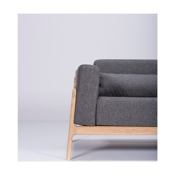 Tamsiai pilka sofa su ąžuolo konstrukcija Gazzda Fawn, 240 cm-image-3
