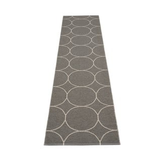 Tamsiai pilkos spalvos lauko kilimas 70x300 cm Boo Charcoal Linen – Pappelina