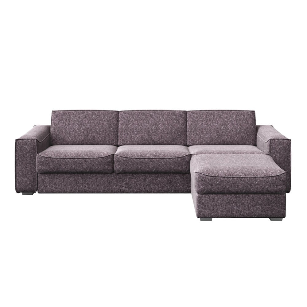 MESONICA Munro pilkos ir rožinės spalvos sofa-lova su keičiamu šezlongu, 308 cm