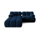 Kampinė sofa mėlynos spalvos iš velveto Bellis – Micadoni Home
